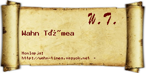 Wahn Tímea névjegykártya